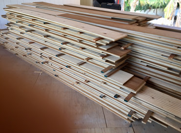 Hardwood Flooring ready to be installed in a Maui home